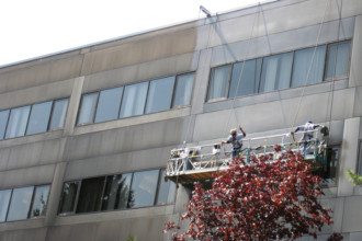 Spectrum Hospital Anodized Aluminum panel cleaning