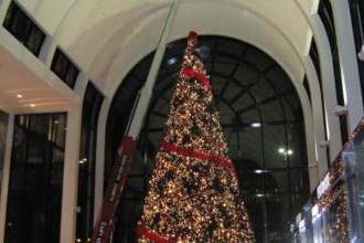 Christmas tree and atrium lift